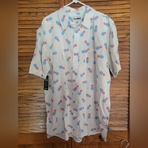 Tipsy Elves NWT Pineapple Patriotism Button Down Mens Shirt Size XXL